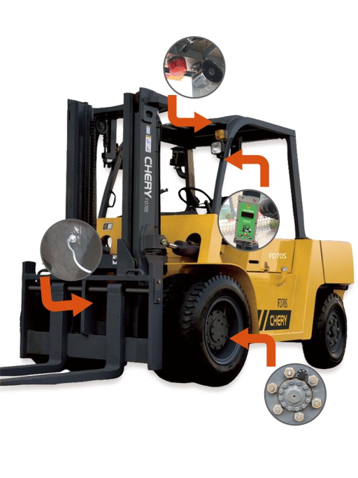 Forklift overspeed alarm voice warning system