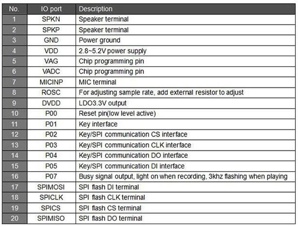 WTR030 Recording Chip