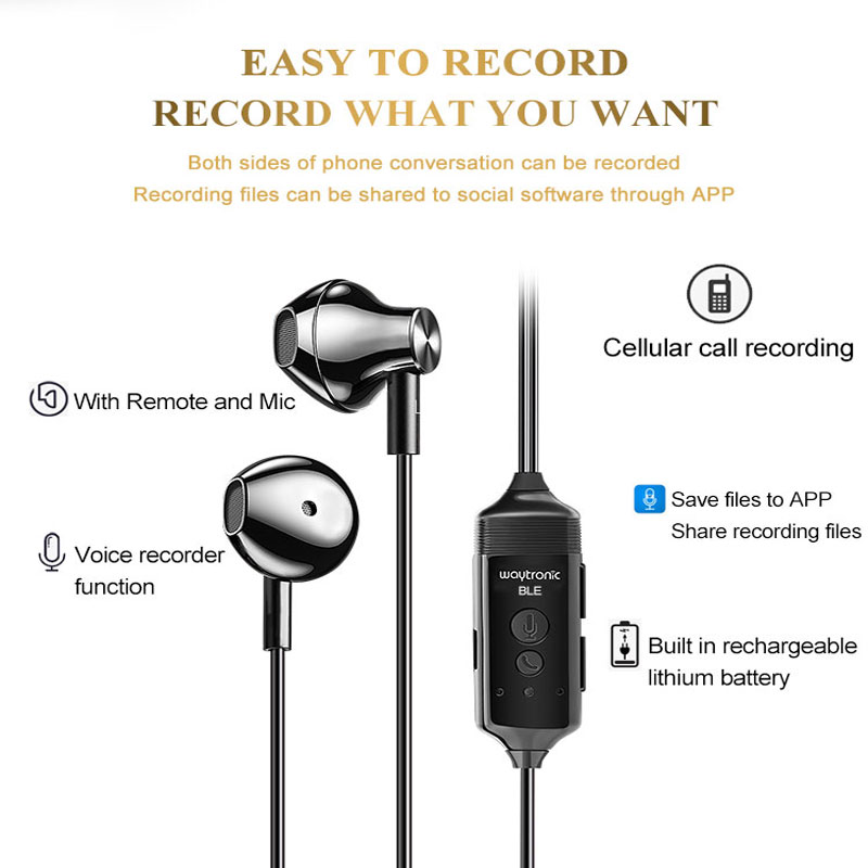 Phone call recorder earbuds